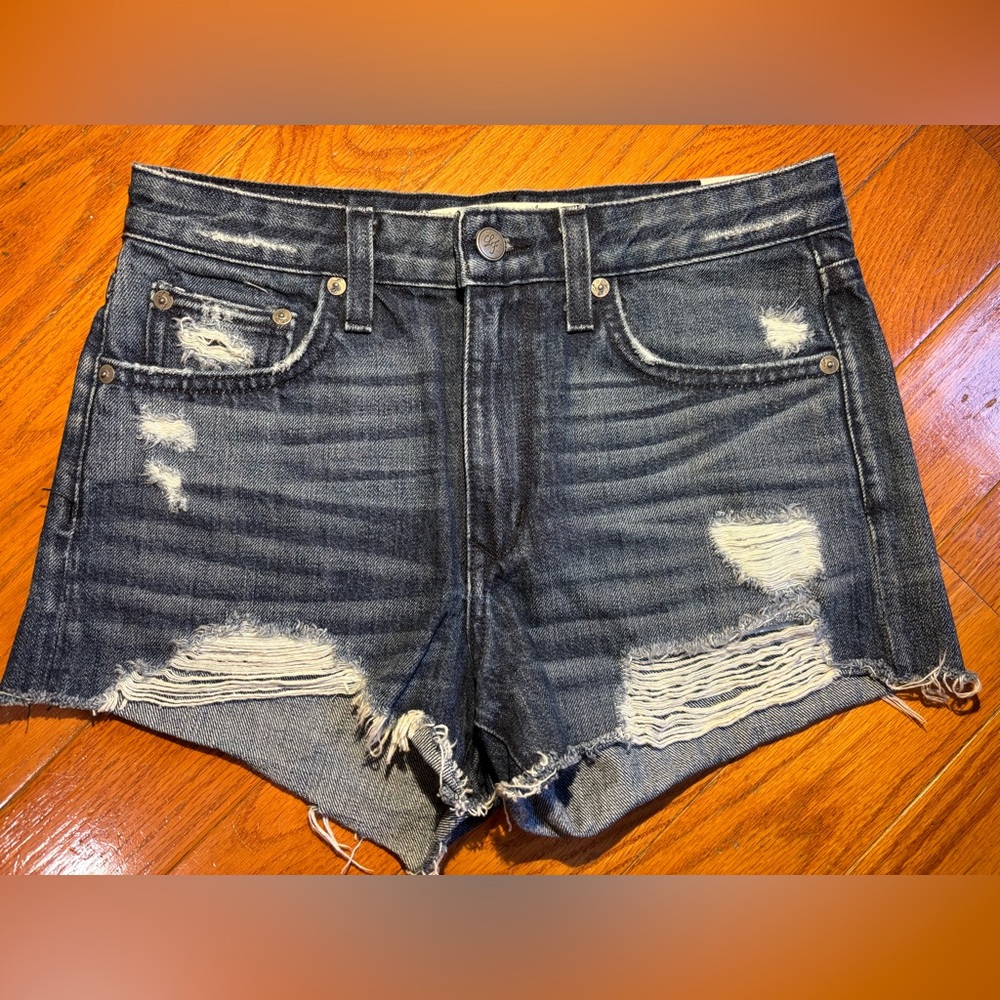 Lovers + Friends Blue Distressed Jean Shorts